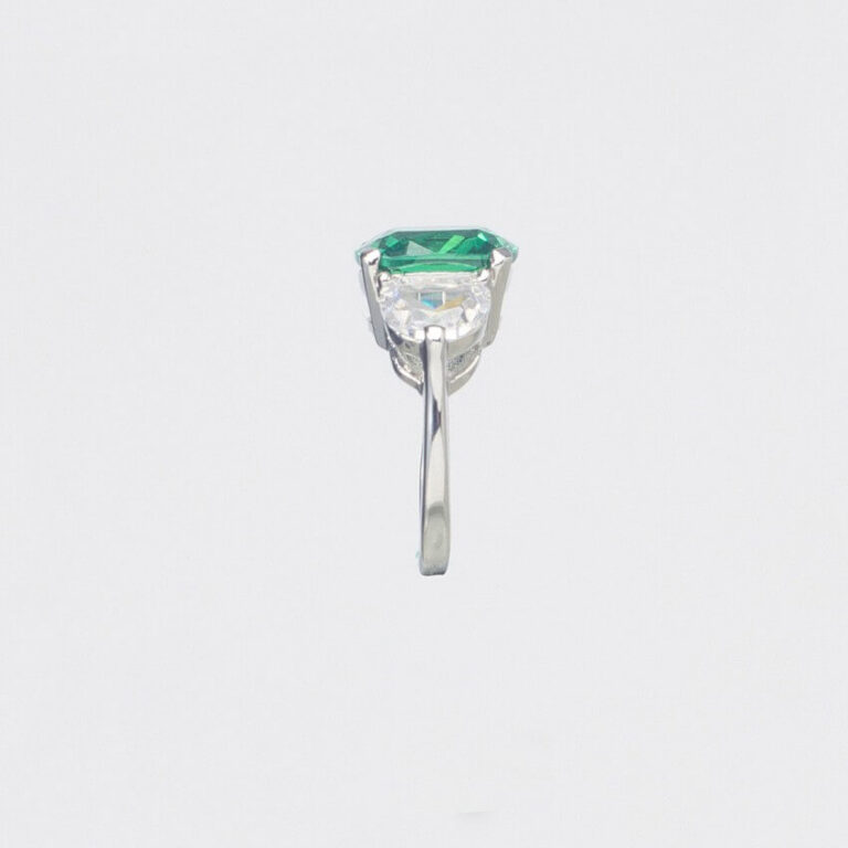 Anello argento smeraldo zirconi