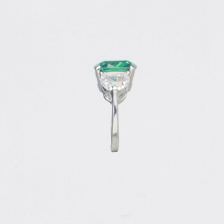 Anello argento smeraldo zirconi