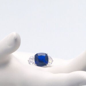 Anello argento zirconi blu zaffiro