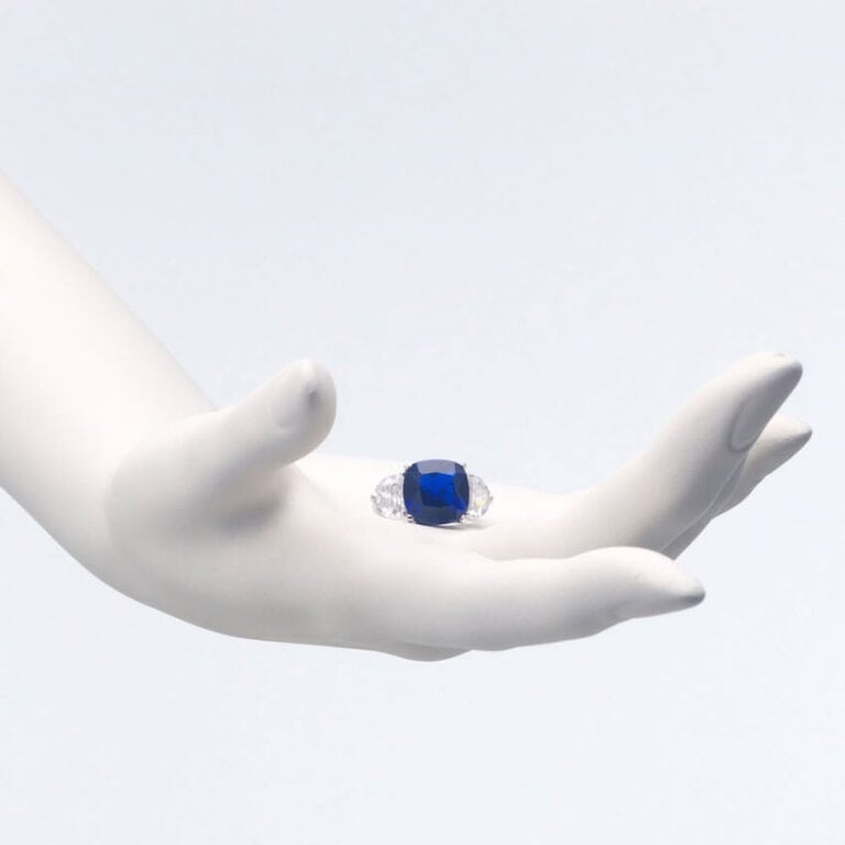 Anello argento zirconi blu zaffiro