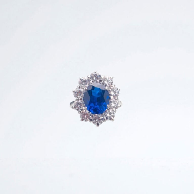 Anello fidanzamento Argento e Blu Zaffiro - immagine 3