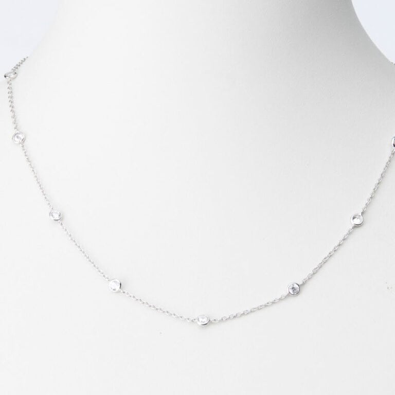 Collana girocollo argento zirconi