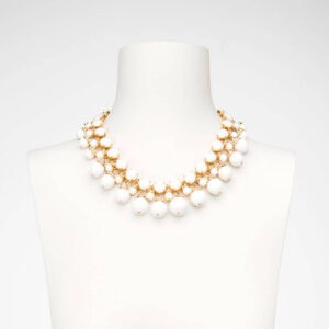 Collana girocollo bianca oro