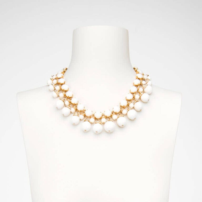 Collana girocollo bianca oro