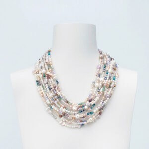 Collana girocollo perle multicolor