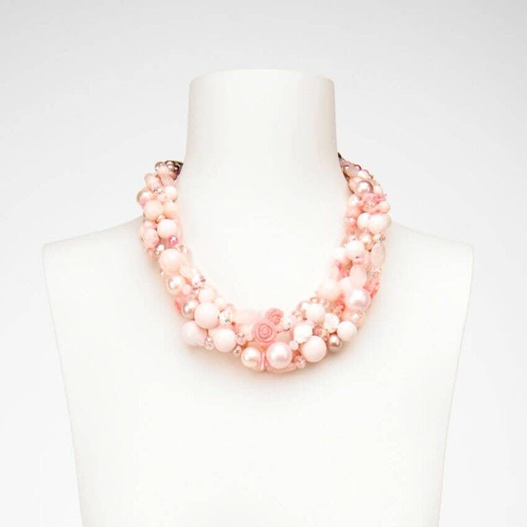 Collana girocollo perle resina