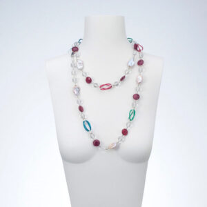 Collana lunga multicolor materiali diversi