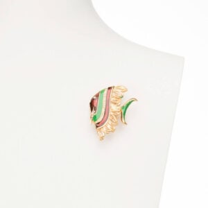 spilla pesce angelo oro smalto