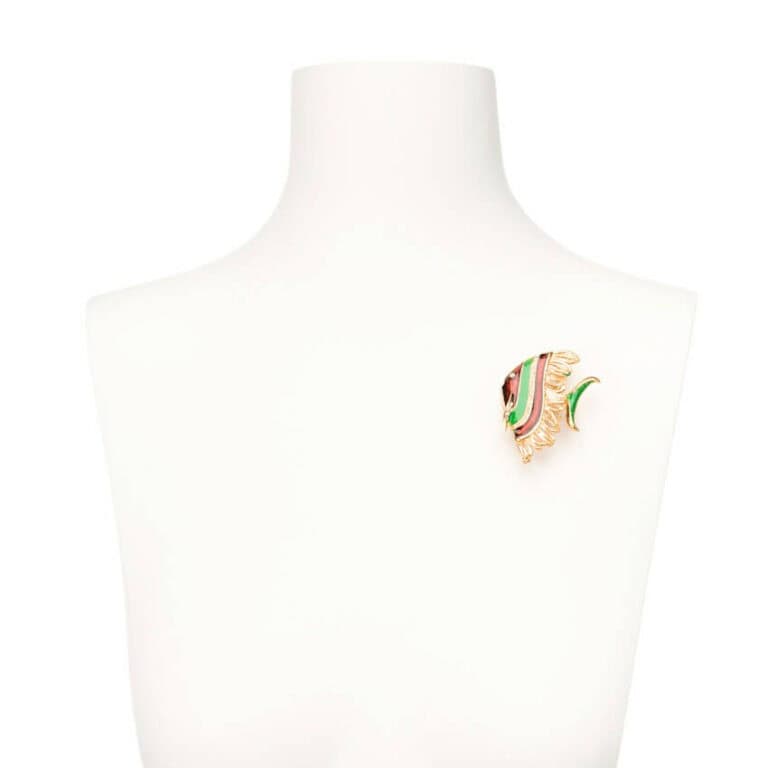 spilla pesce angelo oro smalto