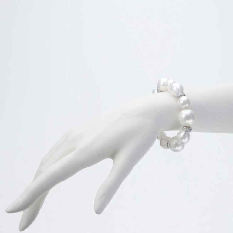 bracciale perle argento zirconi