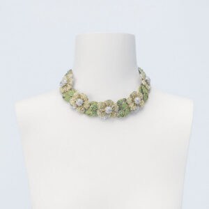choker fiori strass giallo verde
