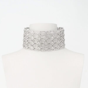 collana chocker cristallo argento