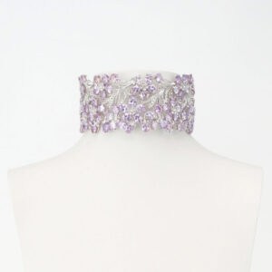 collana chocker zirconi lilla
