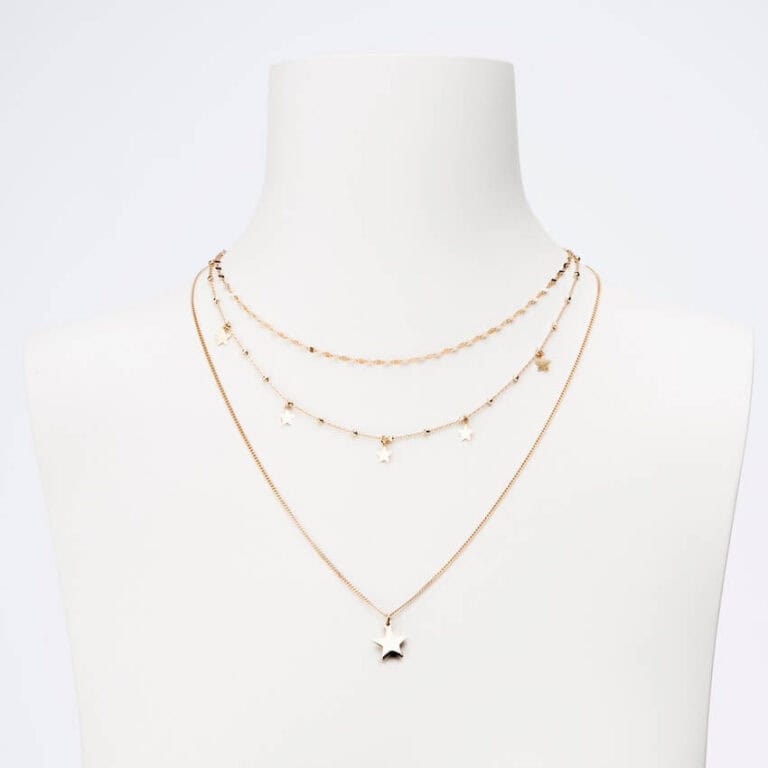 collana girocollo 3 fili ciondoli stelle