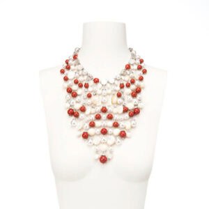 collana girocollo cascata madreperla rosso