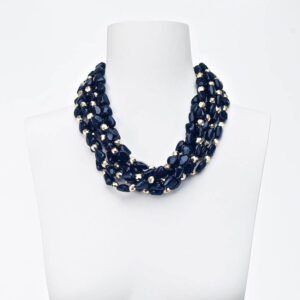 collana girocollo nodo nero argento