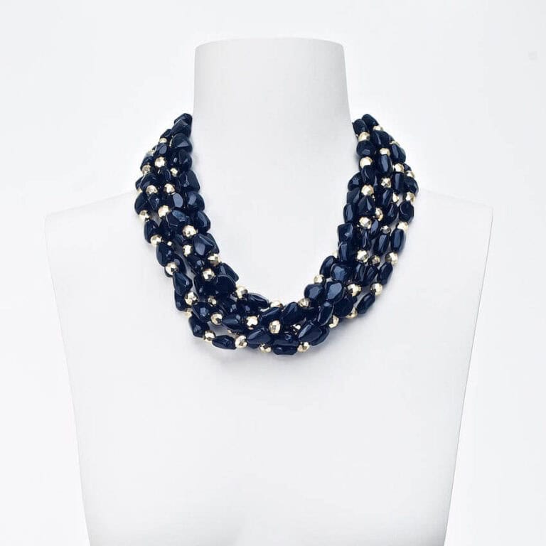 collana girocollo nodo nero argento