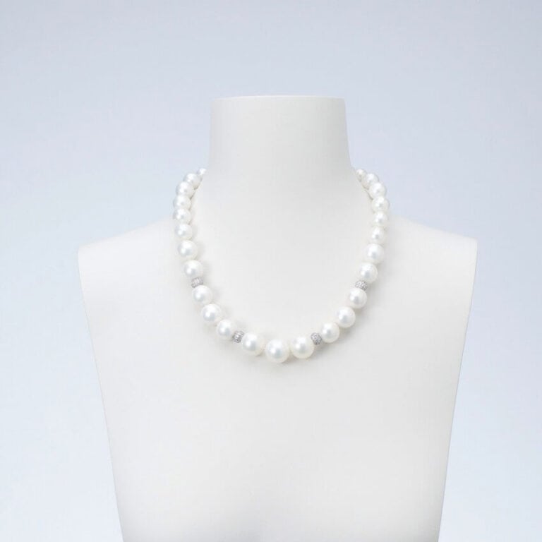 collana girocollo perle conchiglia zirconi