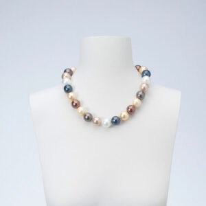 collana-girocollo-perle grigie bianche beige mordorè