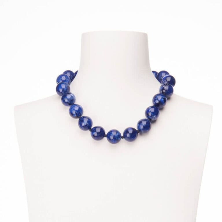 collana girocollo sfere blu