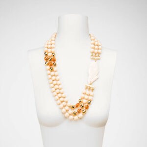 collana lunga pesce oro avorio