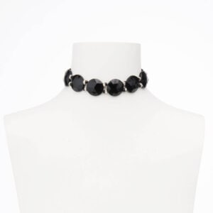 collarino chocker nero argento