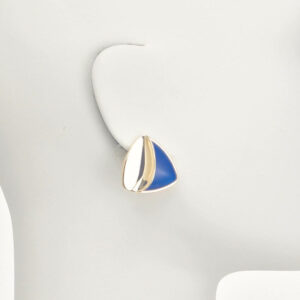 orecchino clip oro blu