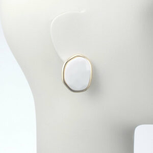 orecchino clip oro resina rosa bianco