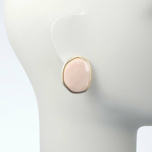 orecchino clip oro resina rosa cipria