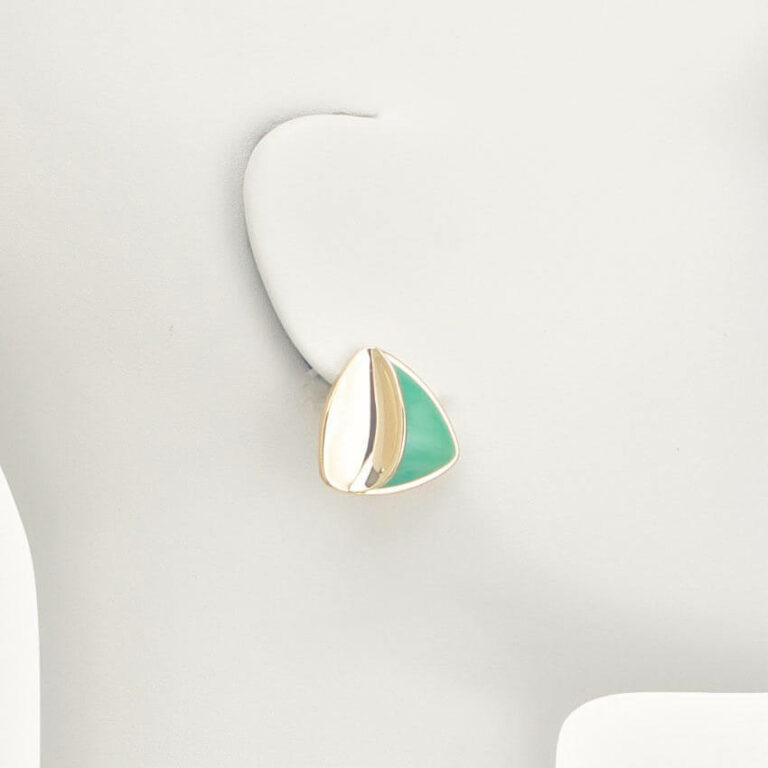 orecchino clip oro verde