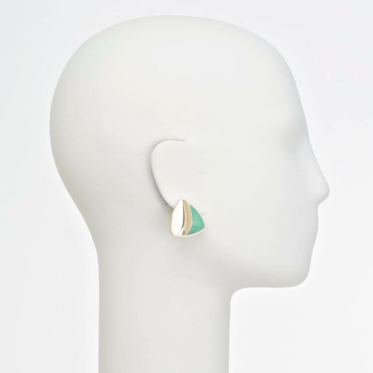 orecchino clip oro verde