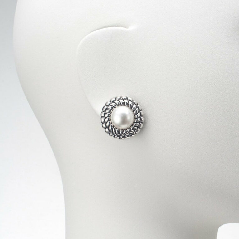 orecchino clip perla modello chanel argento
