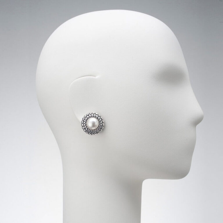 orecchino clip perla modello chanel argento