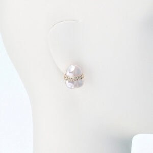 orecchino clip perla strass