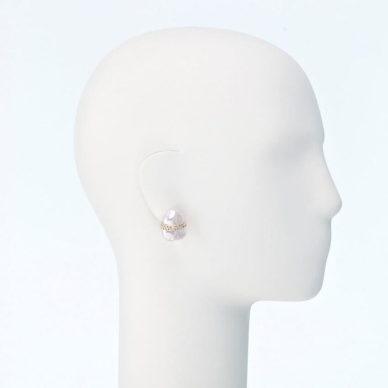orecchino clip perla strass