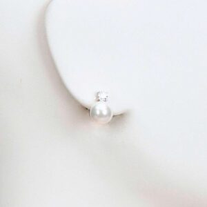 orecchino clip perla zircone