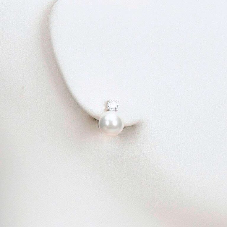 orecchino clip perla zircone