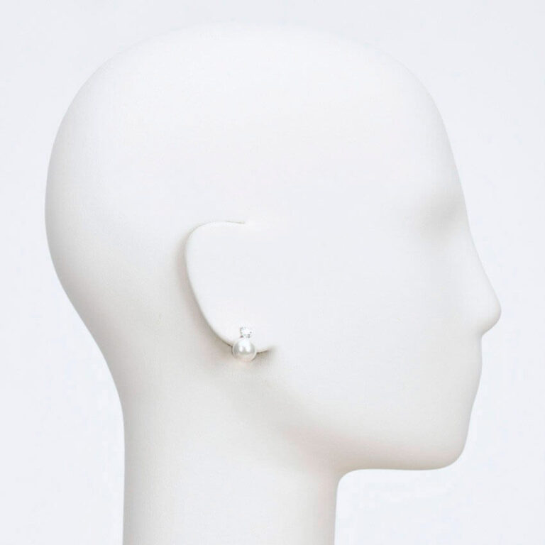 orecchino clip perla zircone