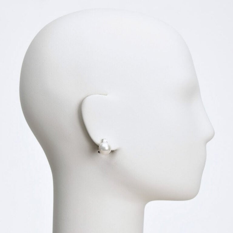 orecchino clip perla zircone