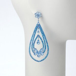 orecchino perno pendente strass azzurro