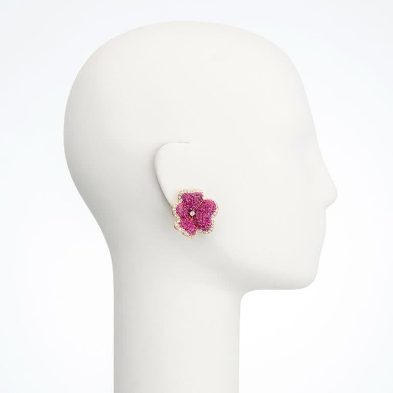 Orecchini a clip primula fuxia