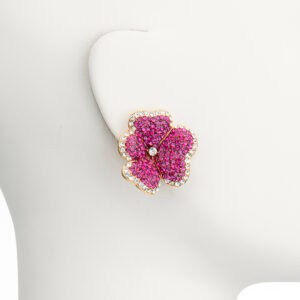 Orecchini a clip primula fuxia