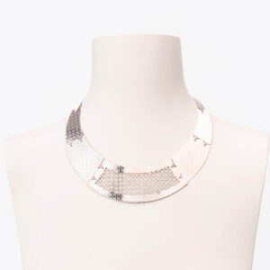 Collana girocollo semirigida colore argento e crystal