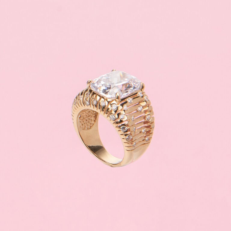 Anello pietra centrale crystal 4