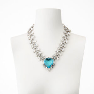 Collana girocollo modello cuore Titanic acquamarina 2