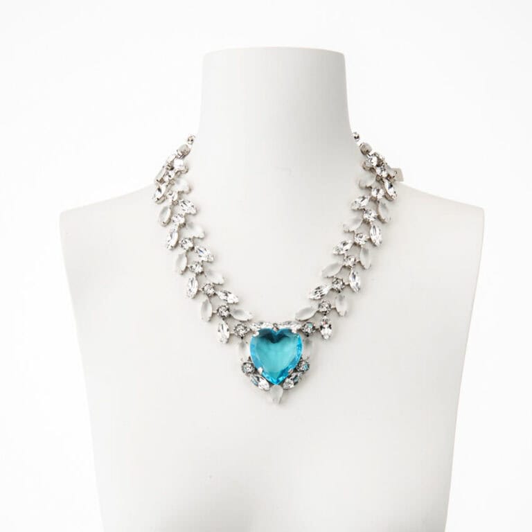 Collana girocollo modello cuore Titanic acquamarina 2