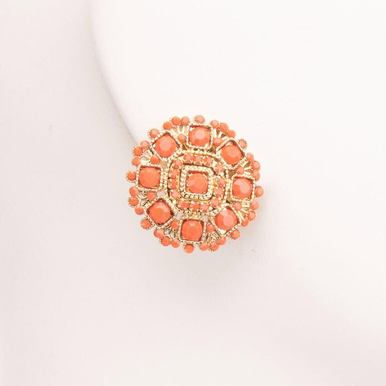 Orecchini clip oro corallo