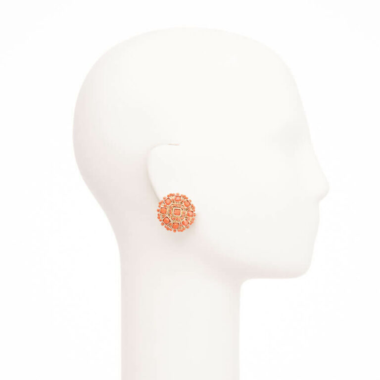 Orecchini clip oro corallo 2
