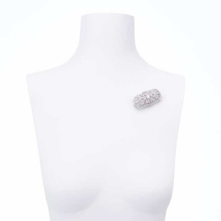 Spilla rettangolare stile liberty argento 2