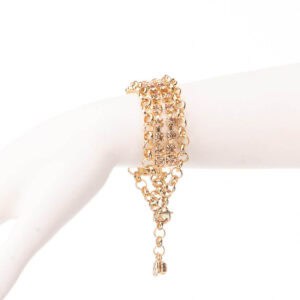 Bracciale morbido catena dorata cristalli topazio